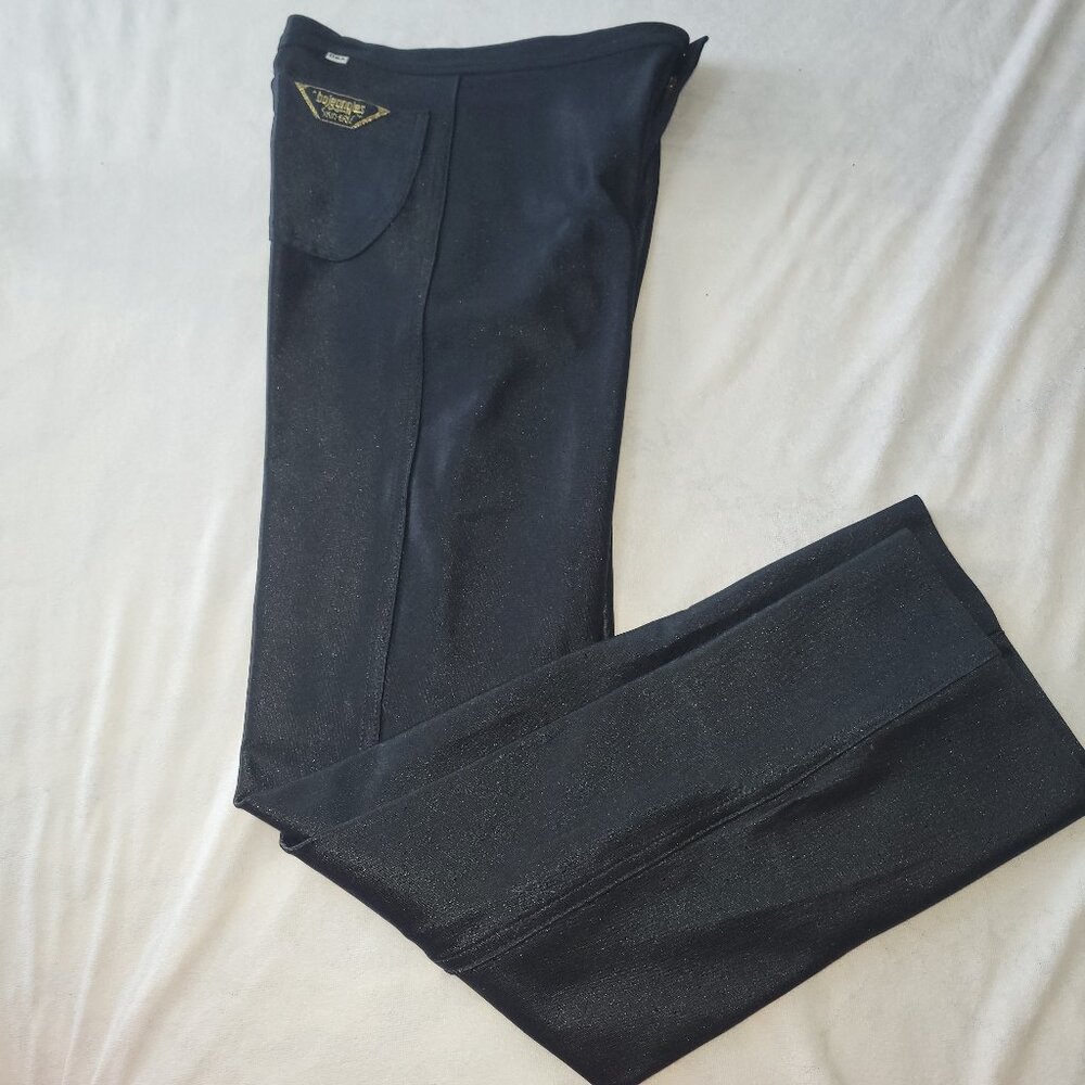 Elegant Shiny Black Disco Pants Size 2